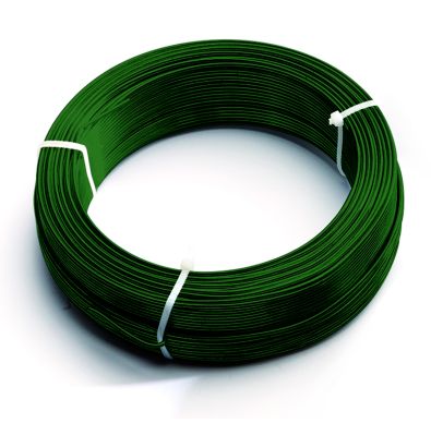 Alambre plastificado verde para tensionar mallas metálicas en alambradas