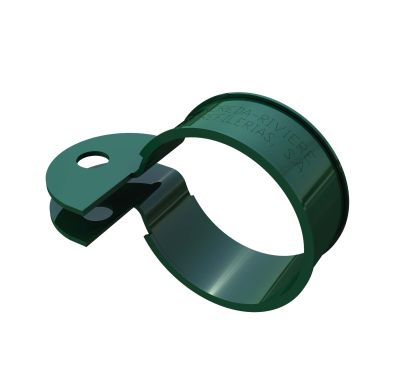Abrazadera Quickfix en verde para postes redondos de 48mm de diámetro