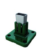 Base de aluminio para poste Hércules en color verde